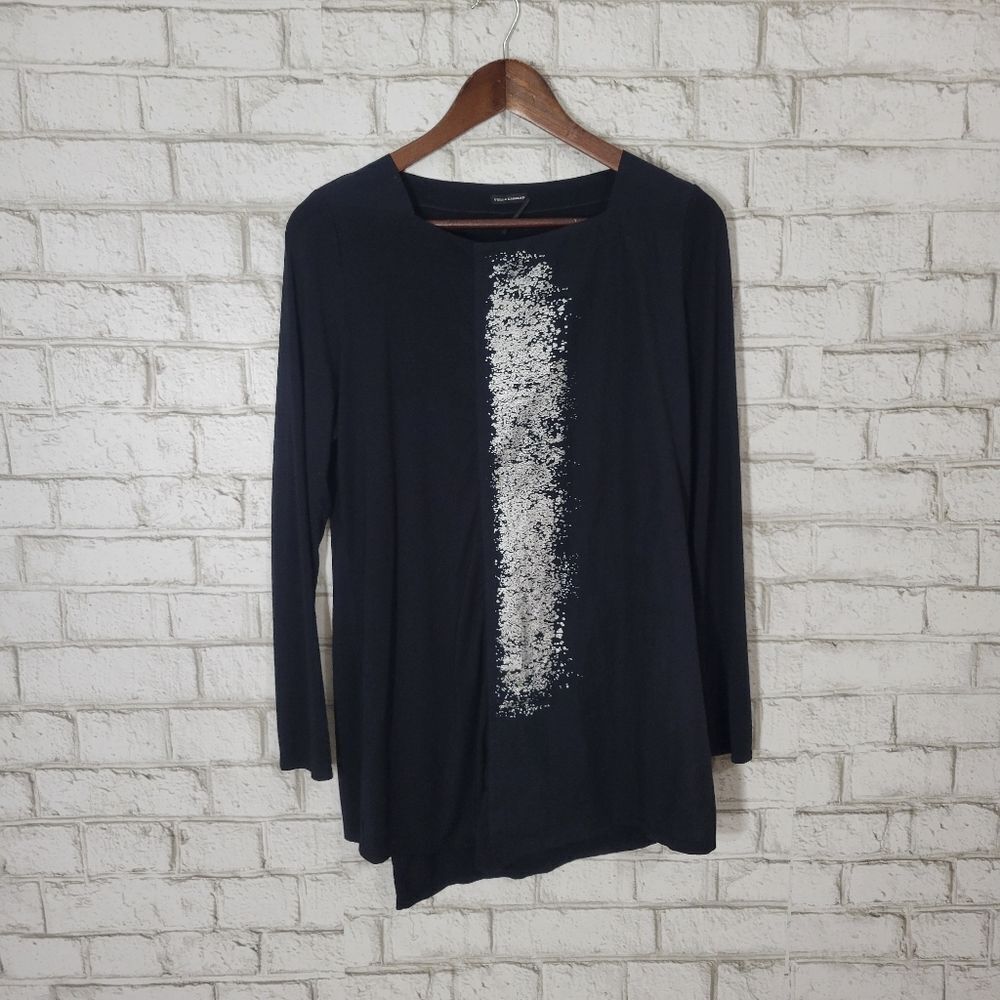 Stella Carakasi black‎ long sleeve silver top